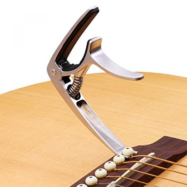 ROCKET Guitar Capo Design For Guitar Bass Banjo Mandolin - Made of Ultralight Zinc Alloy For 6 or 12 String Instruments (silver) #5 image
