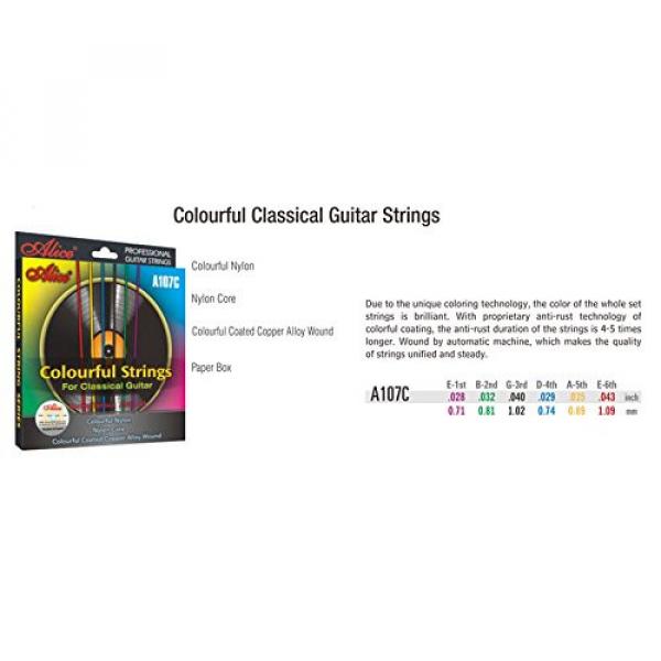12 Sets Alice A107C Colorful Nylon Coated Copper Alloy Classical Guitar Strings (.028 .032 .040 .029 .035 .043) #6 image