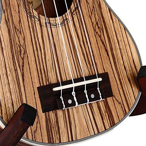Zimo 21&quot; Acoustic Soprano Ukulele with Case Vintage Free Bag High Quality (21 Zebrawood) #5 image
