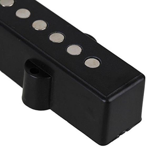 Yibuy Black Color Ceramic Magnet Open Noiseless Single Coil 5-String Bass Pickup Set of 2 #4 image