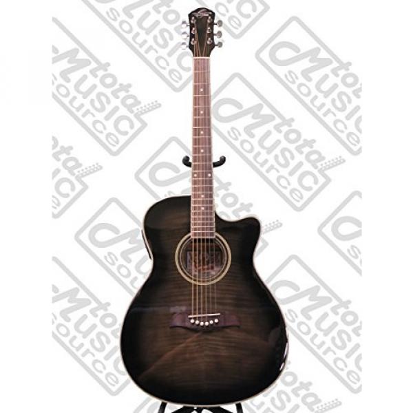 Oscar Schmidt OACEFTB Select Spruce Catalpa Auditorium Acoustic-Electric Guitar Bundle #2 image