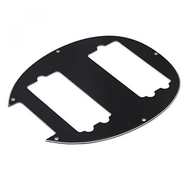 Yibuy Black Humbucker Hole Pickguard Plate for 5 String Electric Bass #3 image