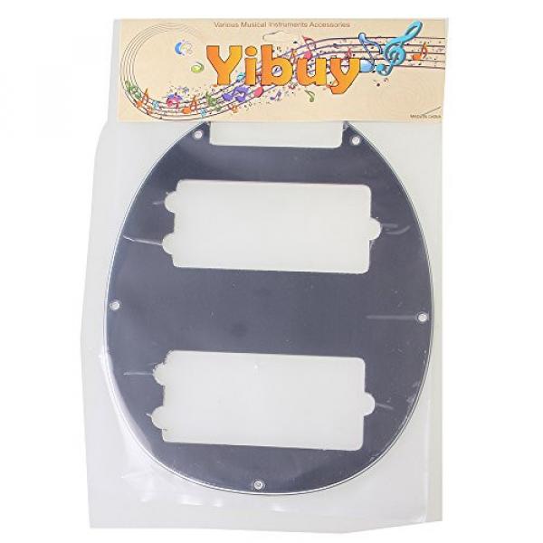 Yibuy Black Humbucker Hole Pickguard Plate for 5 String Electric Bass #7 image