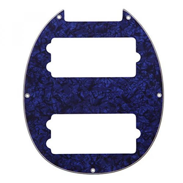 Yibuy Blue Pearl Humbucker Hole Pickguard for 5 String Electric Bass #1 image
