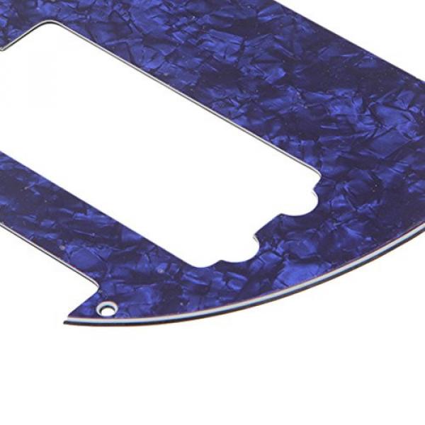 Yibuy Blue Pearl Humbucker Hole Pickguard for 5 String Electric Bass #6 image