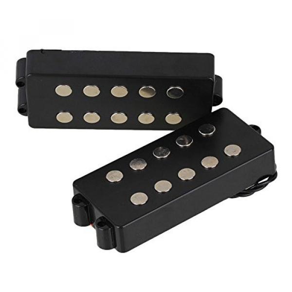 Yibuy Black Color Ceramic Magnet Open Noiseless Double Coil M003 5-String Bass Pickup Set of 2 #2 image