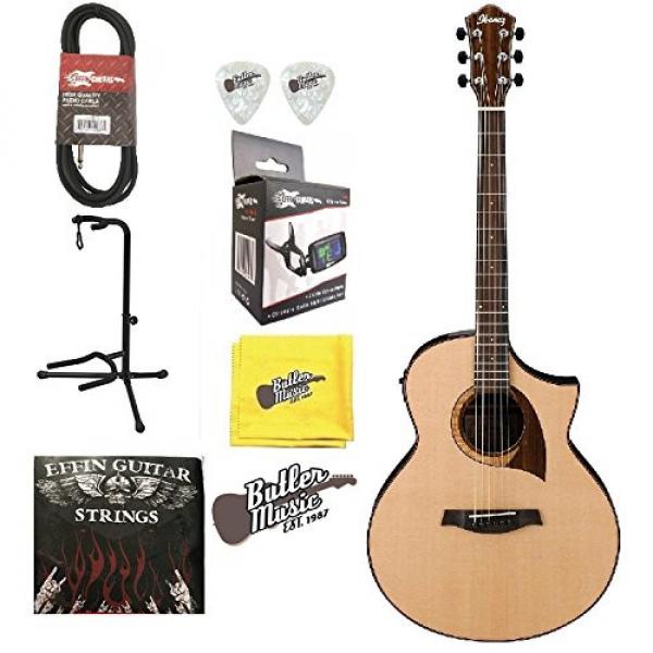 Ibanez Exotic Wood AEW22CD-NT Acoustic-Electric Guitar w/Effin Strings &amp; More #1 image