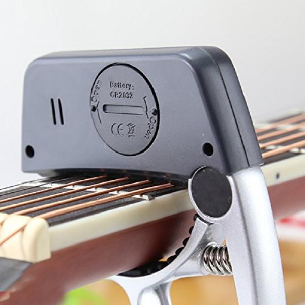 LuguLake Professional Guitar Capo with Clip Tuner Quick Change for Guitars-Black #5 image