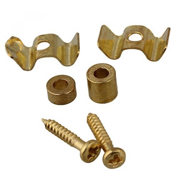 Yibuy Gold Guitar String Retainer with Screw &amp; Spacer for Electric Guitar Set #1 image