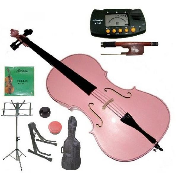 Merano 3/4 Size Pink Student Cello with Bag and Bow+2 Sets of Strings+Cello Stand+Black Music Stand+Metro Tuner+Rosin+Rubber Round Mute #1 image
