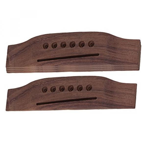 Yibuy Brown 6 String Rosewood Guitar Bridge for Folk Acoustic Guitar Set of 5 #1 image