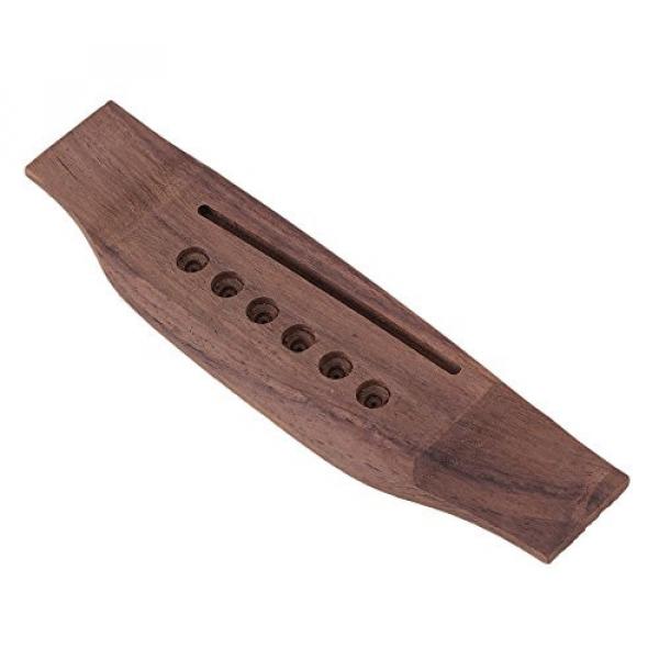 Yibuy Brown 6 String Rosewood Guitar Bridge for Folk Acoustic Guitar Set of 5 #2 image