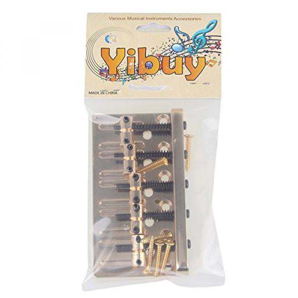 Yibuy Golden Zinc Alloy 5 String Bass Guitar Bridge Guitar Tailpiece 93 x 53 x 15mm #7 image