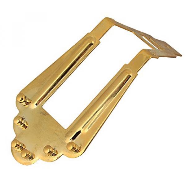 Yibuy Metal Tailpiece Bridge for 6 String Jazz Guitar Golden #1 image
