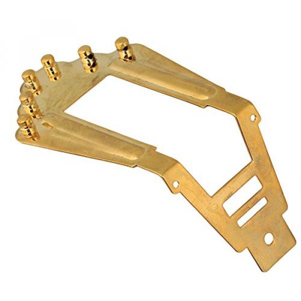 Yibuy Metal Tailpiece Bridge for 6 String Jazz Guitar Golden #3 image