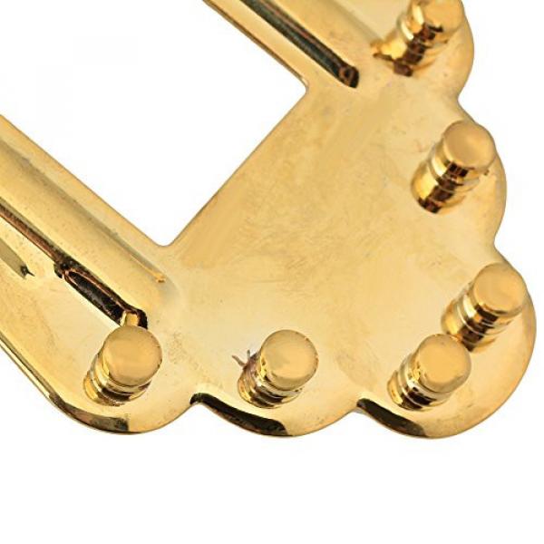 Yibuy Metal Tailpiece Bridge for 6 String Jazz Guitar Golden #4 image