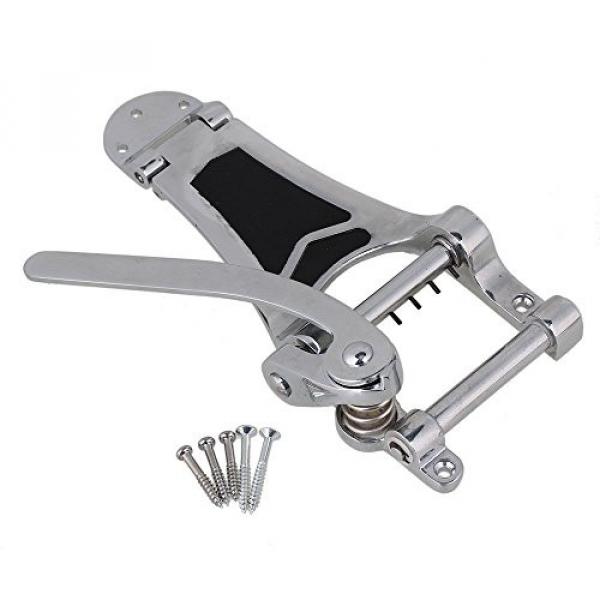 Yibuy Chrome Color Metal Tremolo Bridge with Crank Handle 6 String Electric Guitar Replacement Parts #1 image