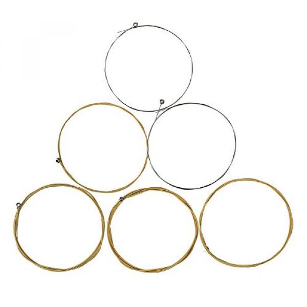 Yibuy Silver Gold Acoustic Folk Guitar Strings Hexagonal Core 0.28mm-1.32mm Set of 6 #1 image