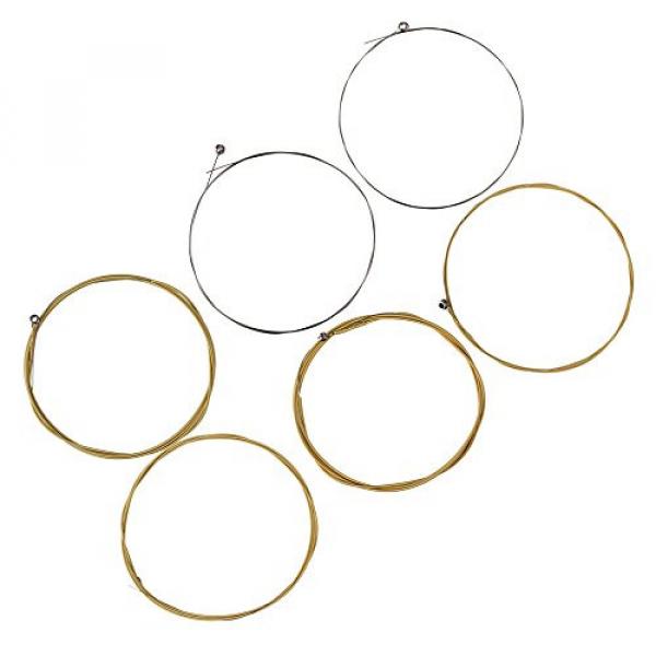 Yibuy Silver Gold Acoustic Folk Guitar Strings Hexagonal Core 0.28mm-1.32mm Set of 6 #2 image
