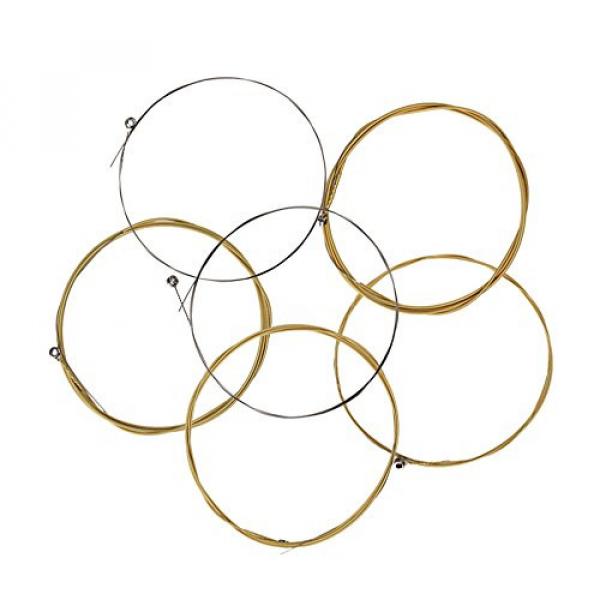 Yibuy Silver Gold Acoustic Folk Guitar Strings Hexagonal Core 0.28mm-1.32mm Set of 6 #3 image