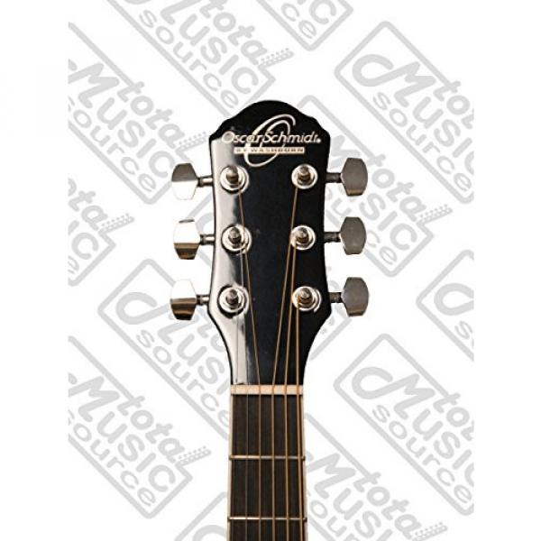 Oscar Schmidt Left Hand Dreadnought Style 3/4 Size Black Acoustic Guitar,Bundle w/Bag OG1BLH #5 image