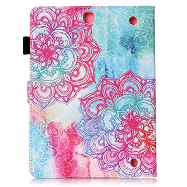 Galaxy Tab A 9.7 Case, T550 Case, Firefish PU Leather Wallet Case [Card Slots] [Kickstand] Magnetic Clip Impact Resistant Protect Case for Samsung Galaxy Tab A 9.7 inch T550 -Flower #2 image