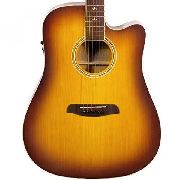 Sawtooth Solid Top Acoustic-Electric Dreadnought Cutaway with ChromaCast Accessories, Iced Tea Burst #2 image