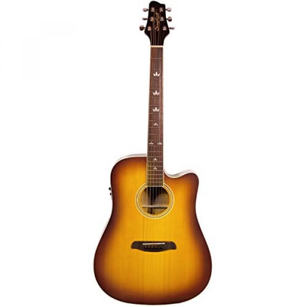 Sawtooth Solid Top Acoustic-Electric Dreadnought Cutaway with ChromaCast Accessories, Iced Tea Burst #3 image