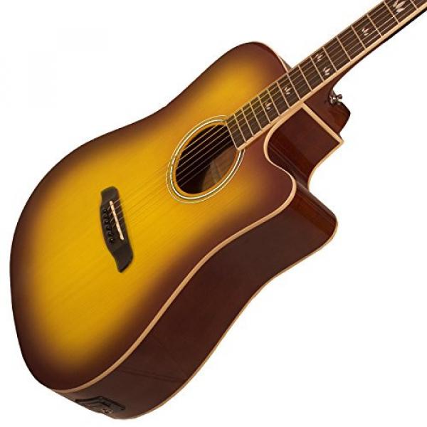 Sawtooth Solid Top Acoustic-Electric Dreadnought Cutaway with ChromaCast Accessories, Iced Tea Burst #6 image
