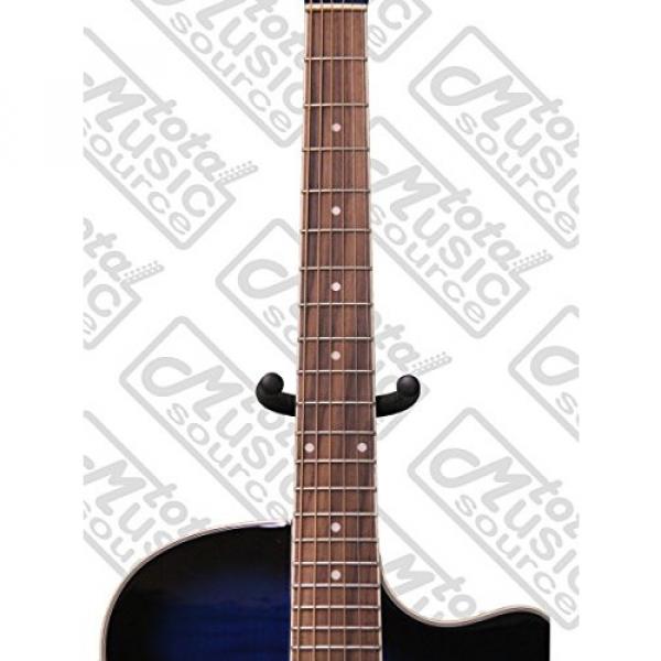 Oscar Schmidt Auditorium Cutaway Trans Blue Acoustic/Electric Guitar, Case Bundle OACEFTBL #4 image
