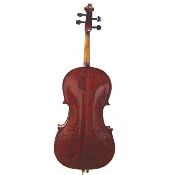 Merano MC500 3/4 Size Hand Made Solid Wood Ebony High Flamed Oil Varnished Cello with Bag and Bow+Free Rosin #1 image