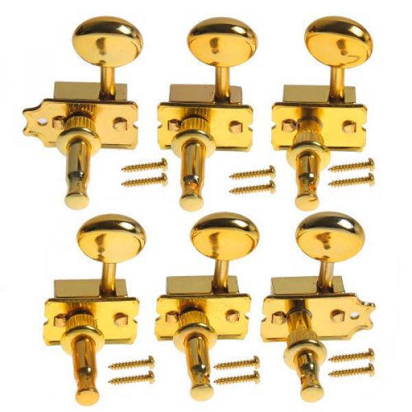 1set of 6R Semiclosed Electric Guitar Tuning Pegs Machine Heads For Fender Strat Tele Guitar- Gold #2 image