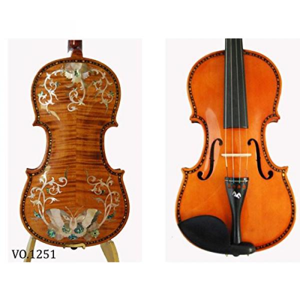 Kaytro-Butterfy Inlay Handmade,Solid Flamed Maple Violin 4/4 Advanced Level 1251 #1 image