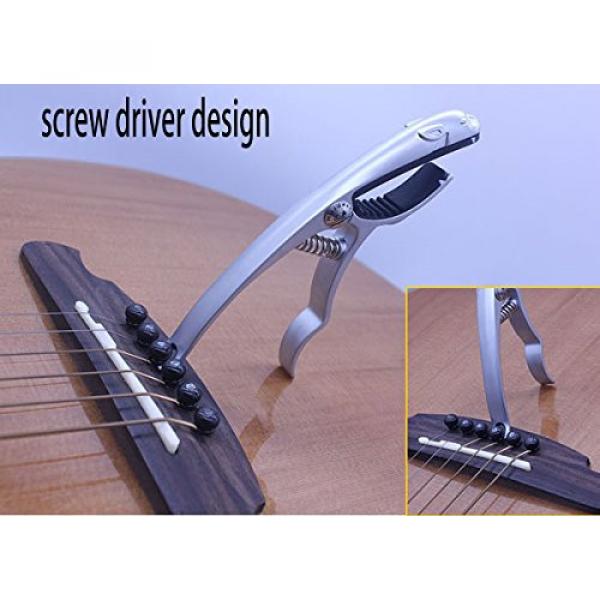 Cool Animal Acoustic and Electric Metal Guitar Capo for Ukulele Banjo Mandolin with Tail Bridge Pins Screwer - black #5 image