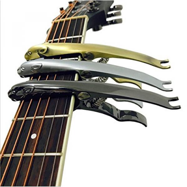 Cool Animal Acoustic and Electric Metal Guitar Capo for Ukulele Banjo Mandolin with Tail Bridge Pins Screwer - black #7 image