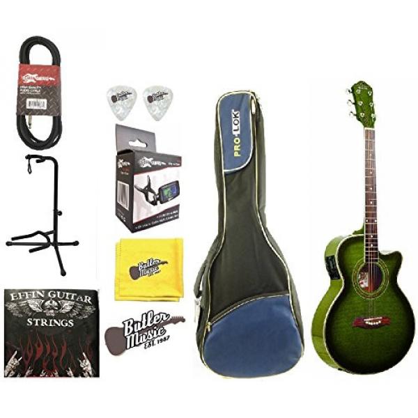 Oscar Schmidt OG10CEFTGR Trans Green A/E Guitar w/Padded Gig bag &amp; More #1 image