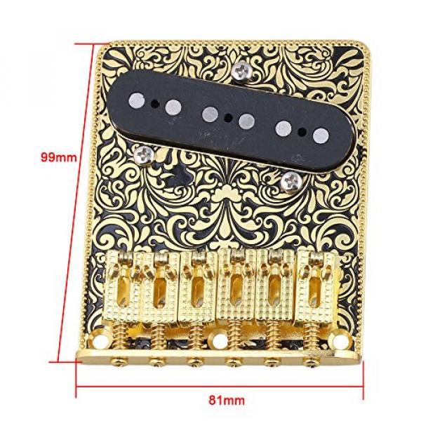 BQLZR Gold &amp; Black Pre-wired Control Plate 3 Way Switch Knobs &amp; Tremolo Bridge &amp; Pickup Set for Electric Guitar Replacement #5 image