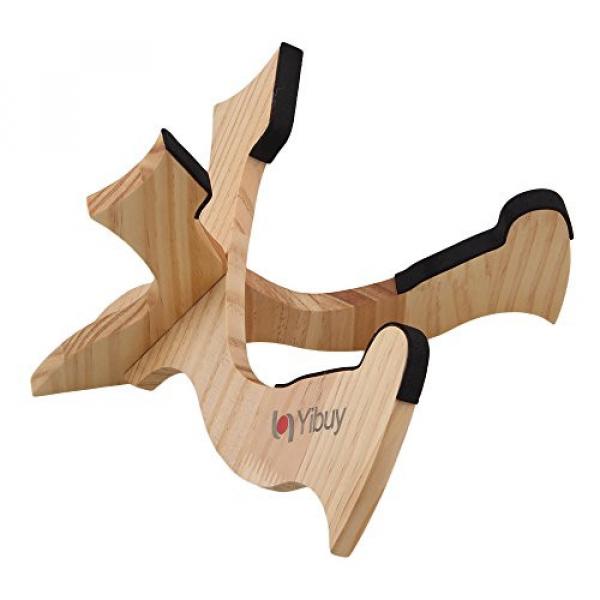 Yibuy 27x19cm Wood Wooden Guitar Ukulele Mandolin Banjo Violin Cross Stand Holder Foldable Ultraportable String Instrument Accessories #1 image