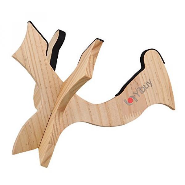 Yibuy 27x19cm Wood Wooden Guitar Ukulele Mandolin Banjo Violin Cross Stand Holder Foldable Ultraportable String Instrument Accessories #2 image
