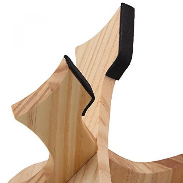 Yibuy 27x19cm Wood Wooden Guitar Ukulele Mandolin Banjo Violin Cross Stand Holder Foldable Ultraportable String Instrument Accessories #5 image