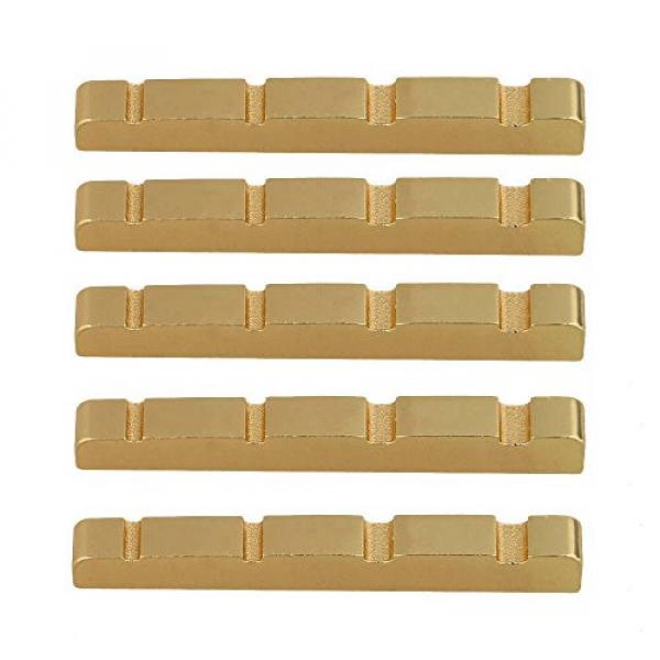 Yibuy 38 x 3.6mm Stainless Steel Golden 4 String Acoustic Bass Electric Guitar Nut Set of 5 #1 image