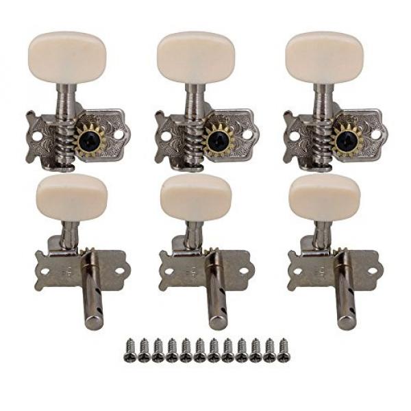 Yibuy Chrome 3R3L Individual Open Guitar Machine Heads with Cream Buttons #1 image