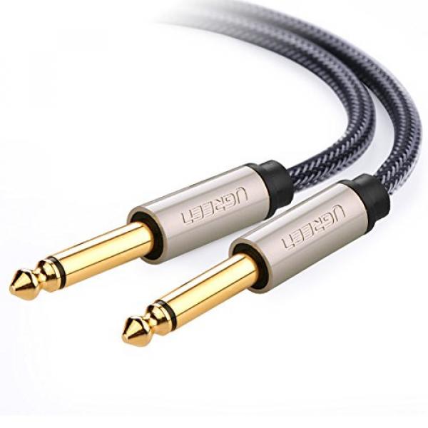 UGREEN Gold Plated Premium 6.35mm Mono Jack 1/4&quot; TS Cable Unbalanced Guitar Patch Cords/Instrument Cable Male to Male with Zinc Alloy Housing and Nylon braid 1m 3ft #1 image