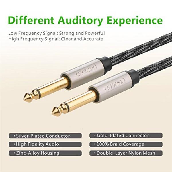 UGREEN Gold Plated Premium 6.35mm Mono Jack 1/4&quot; TS Cable Unbalanced Guitar Patch Cords/Instrument Cable Male to Male with Zinc Alloy Housing and Nylon braid 1m 3ft #3 image