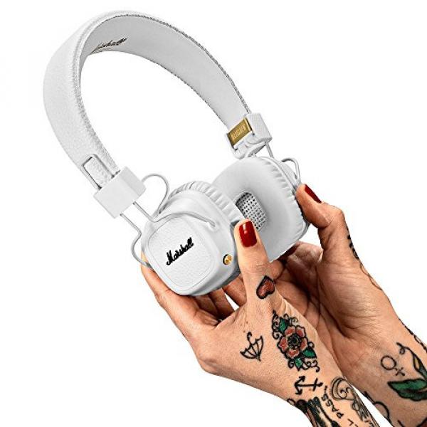 Marshall 04091794 Major II Bluetooth On-Ear Headphone, White #4 image