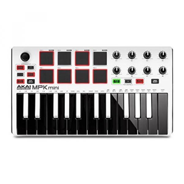 AKAI Professional MPK Mini MKII LE 25-Key Portable USB MIDI Keyboard with 16 Backlit Performance-Ready Pads, Eight-Assignable Q-Link Knobs and a Four Way Thumbstick - White #2 image
