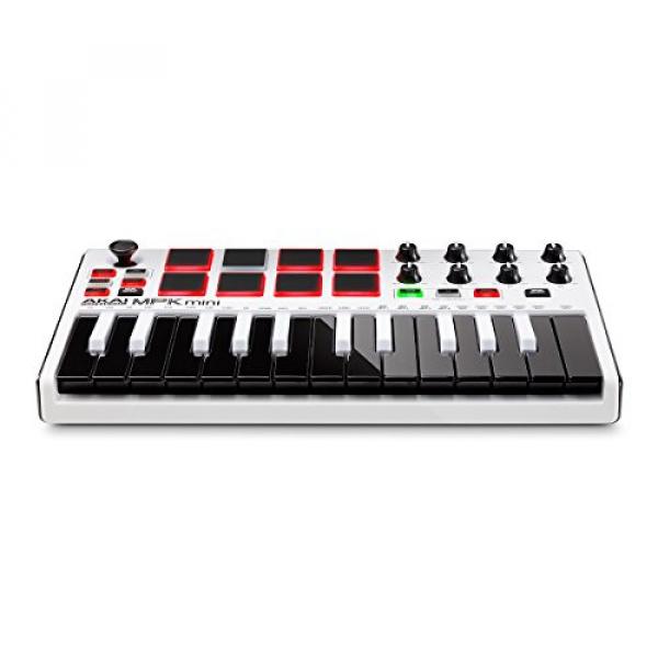 AKAI Professional MPK Mini MKII LE 25-Key Portable USB MIDI Keyboard with 16 Backlit Performance-Ready Pads, Eight-Assignable Q-Link Knobs and a Four Way Thumbstick - White #3 image
